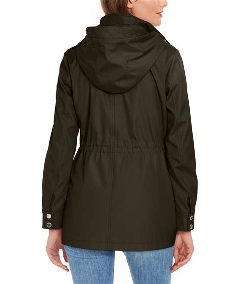 michael kors women's bomber jacket|Michael Kors hooded anorak jacket.